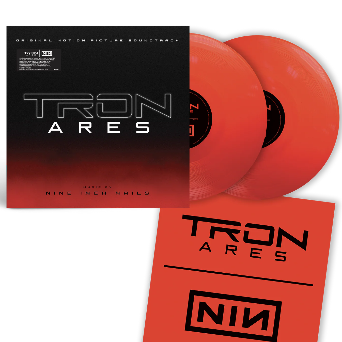 Nine Inch Nails - Tron: Ares Soundtrack 2LP (Transparent Red Vinyl + Alt Cover + Poster)