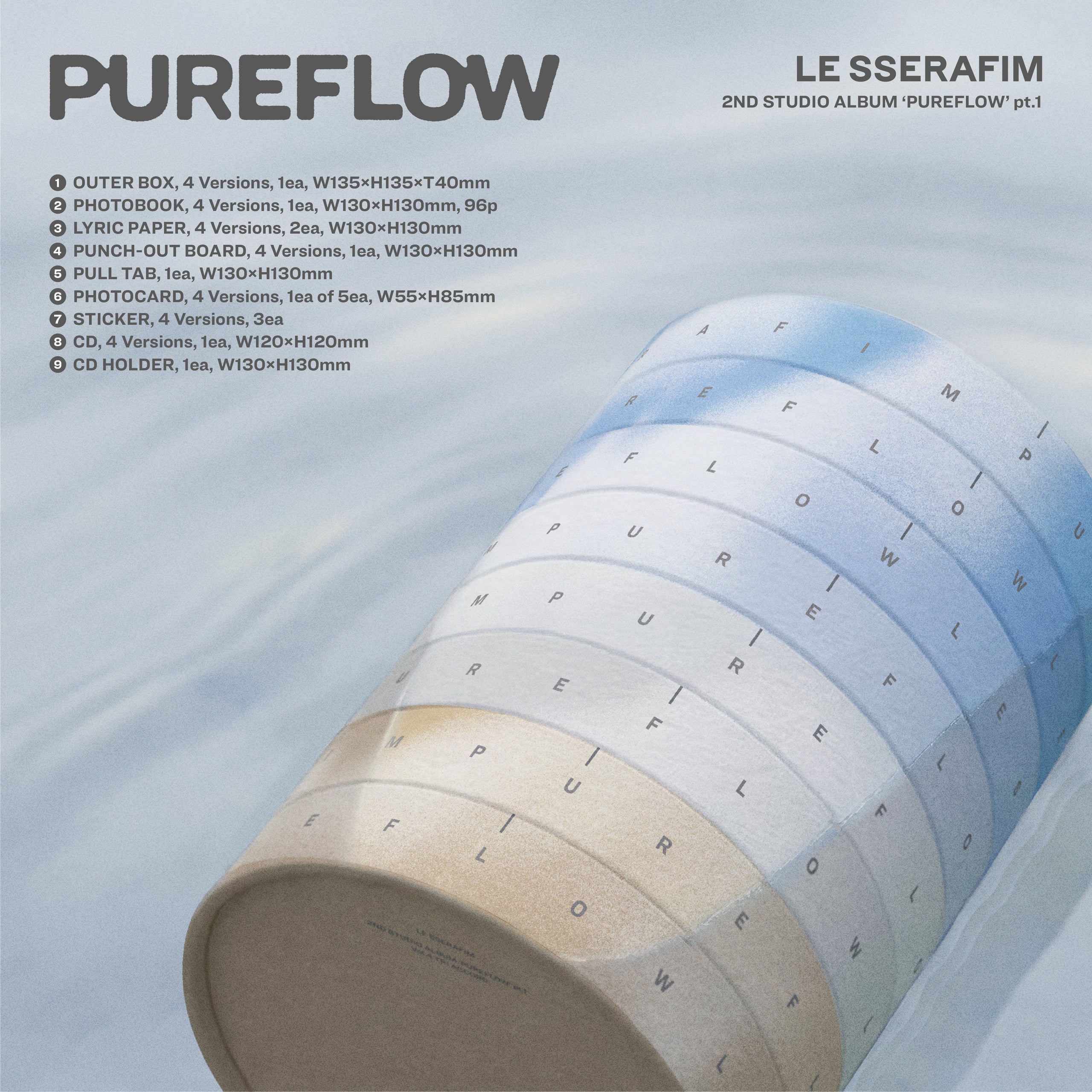 Le Sserafim - 2nd Studio Album ‘PUREFLOW’ pt.1 CD (Preorder Out May 22nd)
