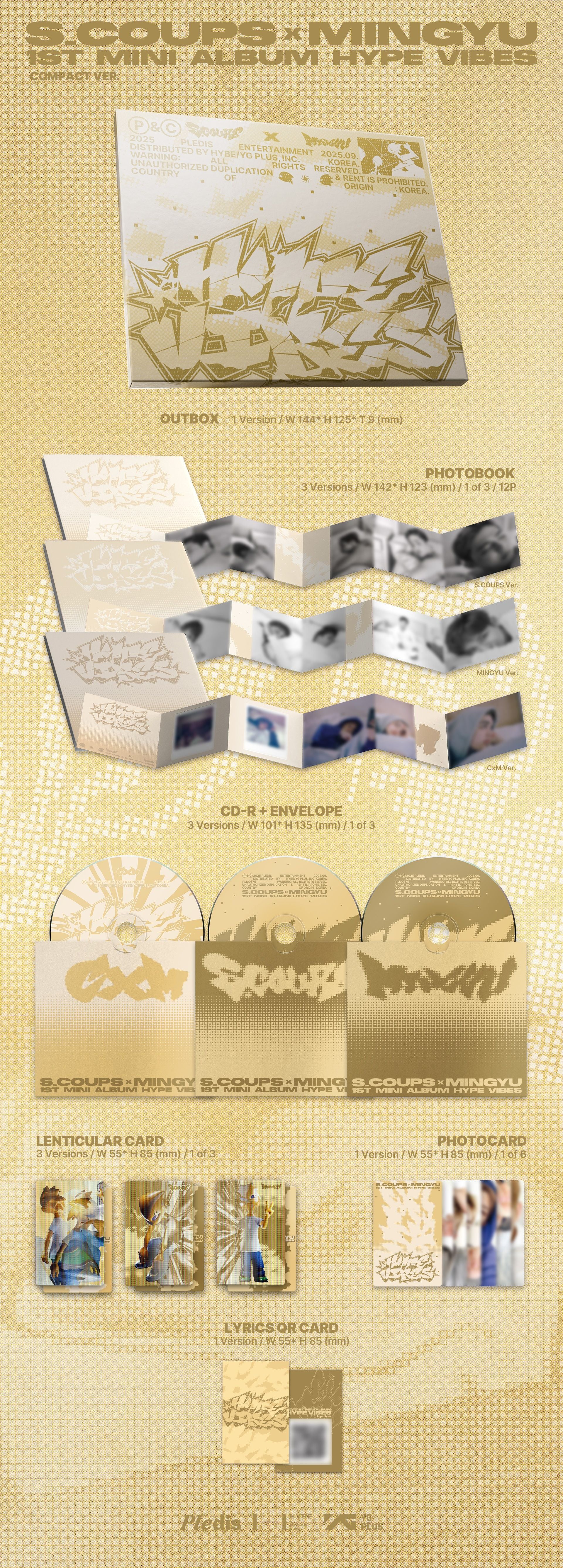 CxM (Seventeen) - 1st Mini Album 'HYPE VIBES' CD (Compact Ver.)