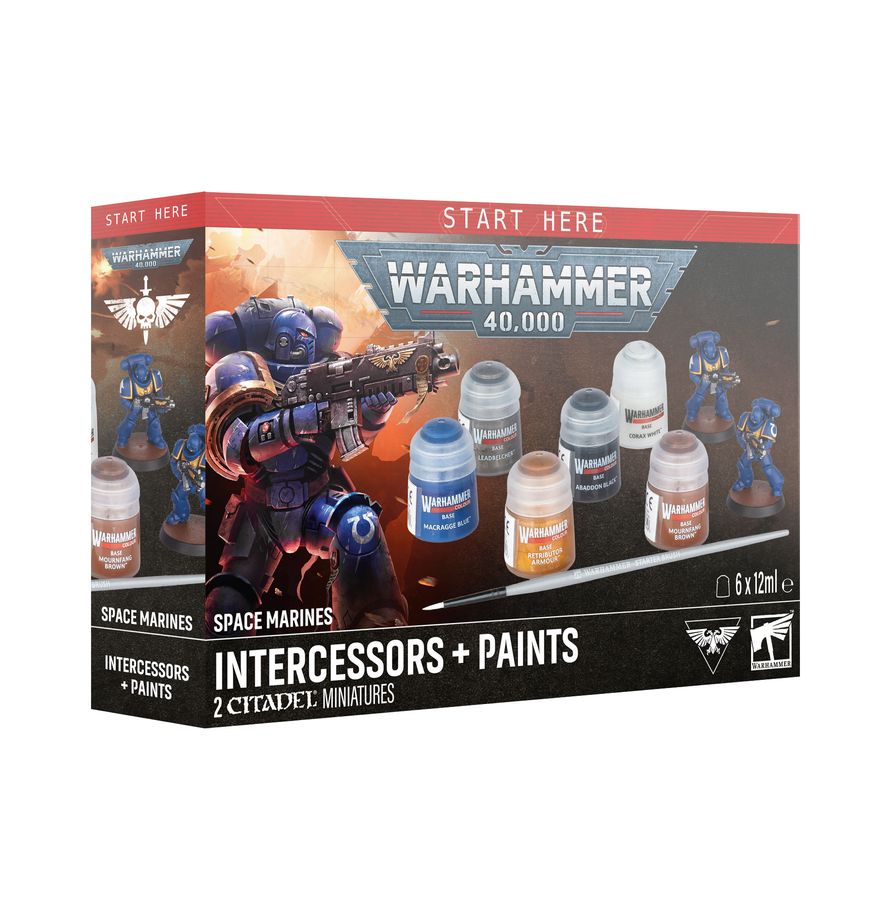Warhammer 40,000 - Space Marines: Intercessors + Paints