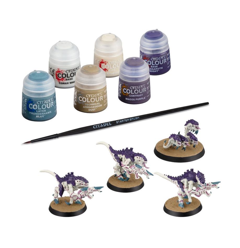 Warhammer 40,000 - Tyranids: Termagants and Ripper Swarm + Paints Set