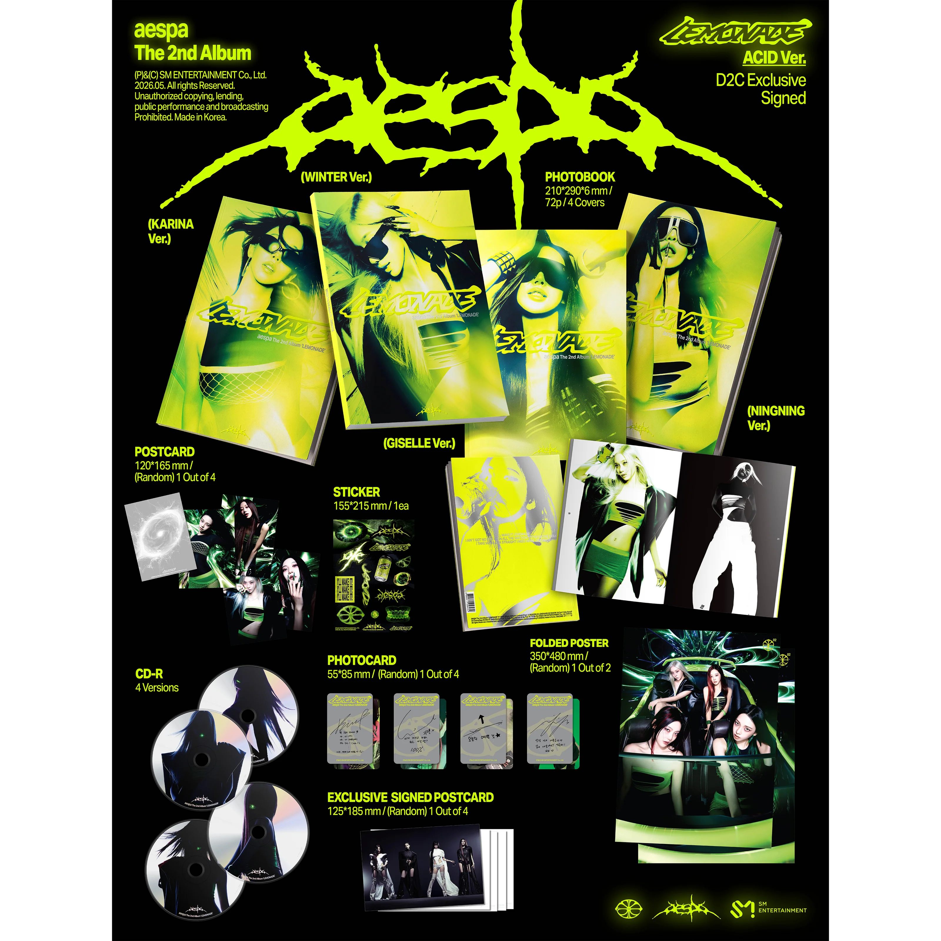 aespa - The 2nd Album 'LEMONADE' (Acid Version) CD Book