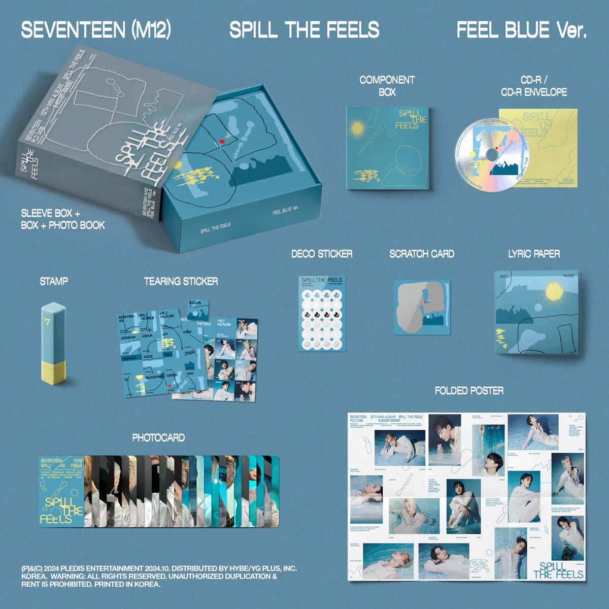 SEVENTEEN - Spill The Feels (12th Mini Album) CD (Feel Blue Version)