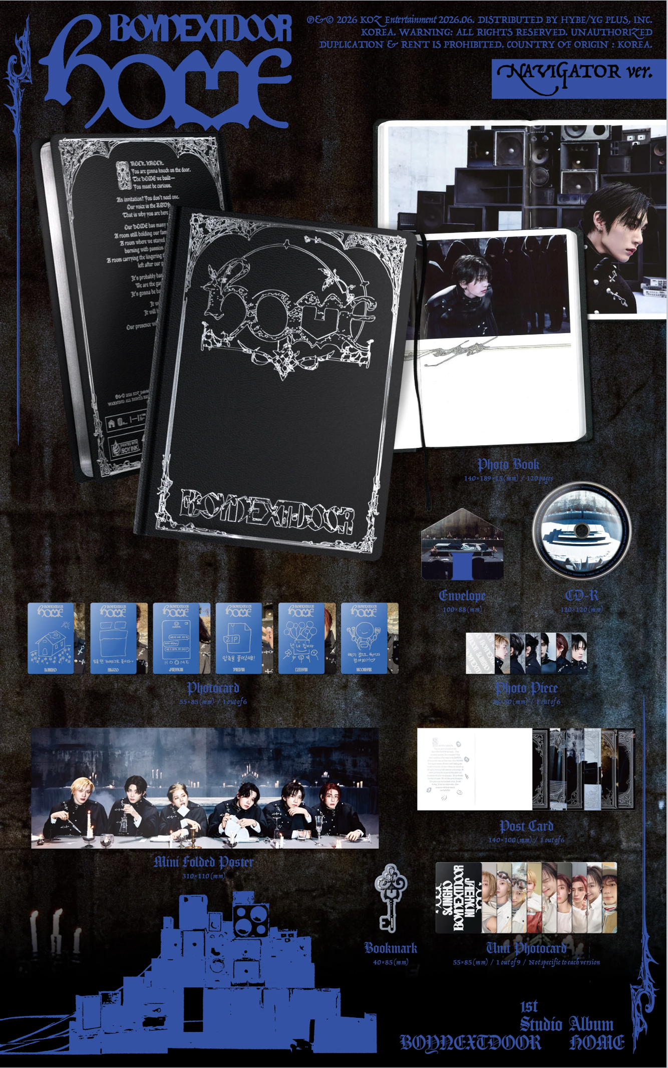 Boynextdoor - 1st Studio Album "Home" CD Book (Navigator Version) (Preorder Out June 12th)