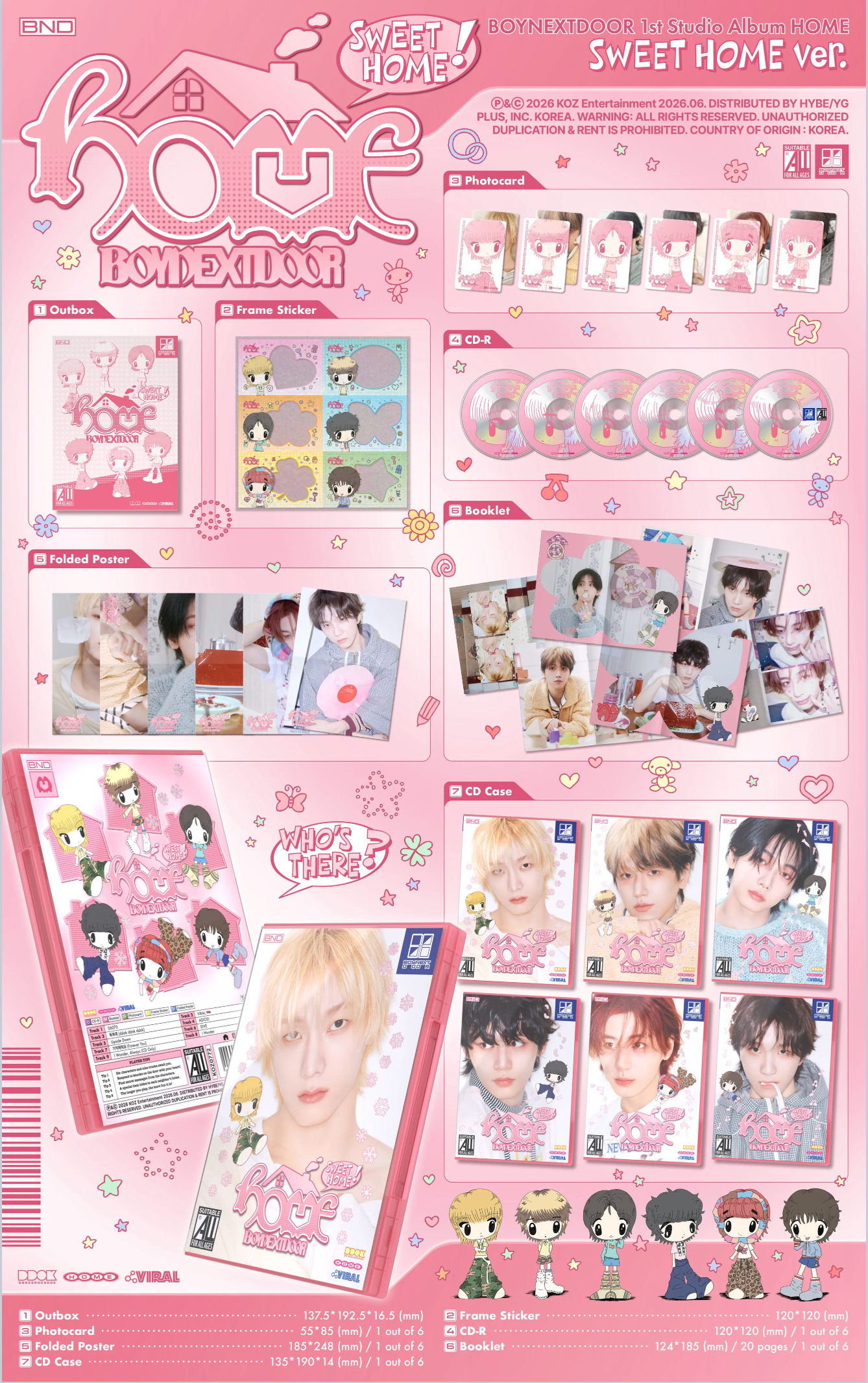 Boynextdoor - 1st Studio Album "Home" CD Book (Sweet Home Version) (Preorder June 12th)