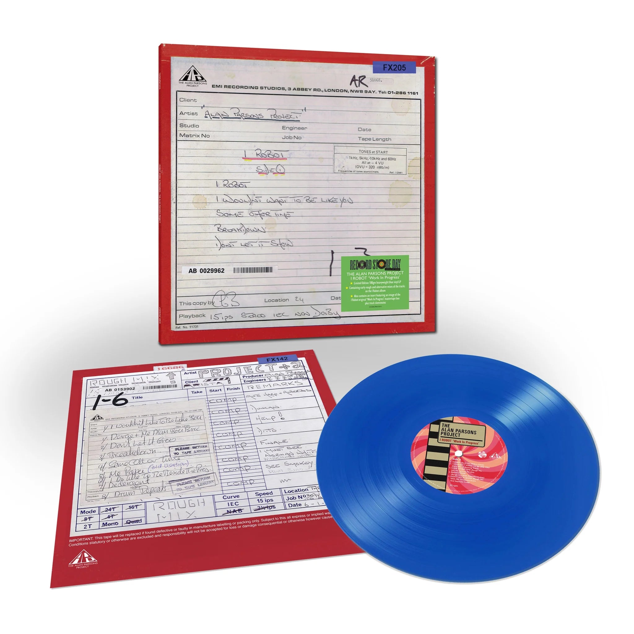 The Alan Parsons Project – I Robot “Work In Progress” LP (Limited Edition RSD 2025 Blue 180g Vinyl)