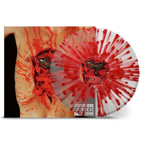 Dismember- Indecent & Obscene LP LTD Clear/Red Splatter Vinyl