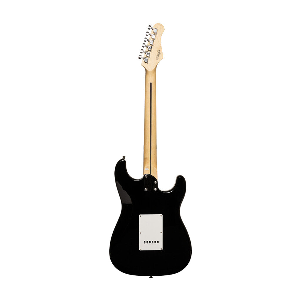 Stagg Standard "S" electric guitar, left hand model Black