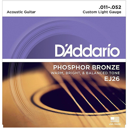 D'Addario Custom Light Phosphor Acoustic Strings (11-52)