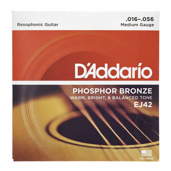D'Addario Medium Phosphor Resophonic Strings (16-56)