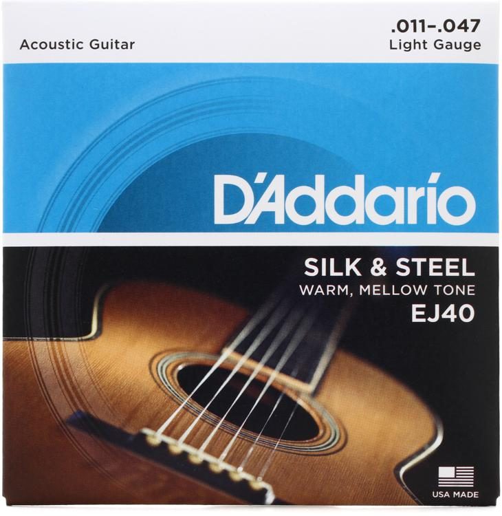 D'Addario Light Silk & Steel Acoustic Strings (11-47) EJ40