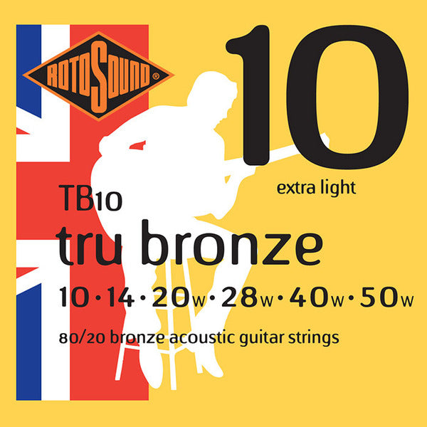 Rotosound Tru Bronze Acoustic Extra Light Strings (10-50)