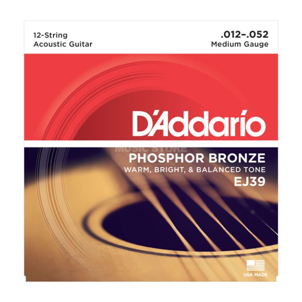 Daddario Medium 12 String Guitar Strings (.012-.052) EJ38