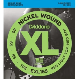 D'Addario Light/Medium Bass Strings (45-105) EXL165