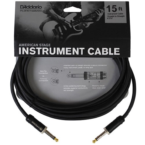 D'Addario Planet Waves PW-AMSG-15 American Stage Instrument Cable 15ft/4.5m